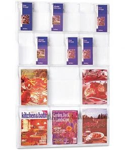 Safco Reveal Clear Literature Displays, 18 Comp