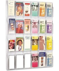 Safco Reveal Clear Literature Displays, 24 Comp