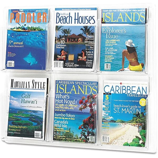 Safco Reveal Clear Literature Displays, 6 Compa