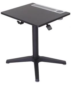 Motionwise Sit-Stand Mobile Desk, 21"x25", Adjust Height 30.5" to 45.5", Black