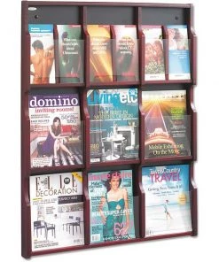Safco Adj Magazine/Pamphlet Nine Pocket Displa