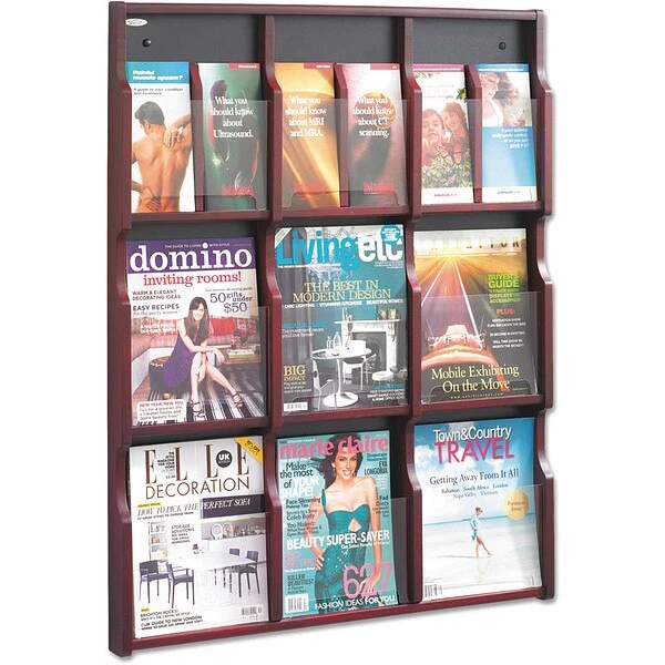 Safco Adj Magazine/Pamphlet Nine Pocket Displa