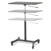 Victor Adjustable Desk, 22" D, 30-3/4" W, 29" to 44" H, Black, PVC and Wood