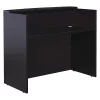 Boss Reception Desk, 48" W, Mocha Laminate Frame, Mocha Laminate Base, Wood