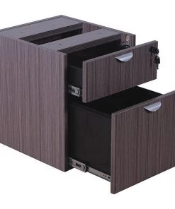 Boss Pedestal Desk, Driftwood Base, Driftwood Frame, High Pressure Laminate (HPL) Frame, Driftwood