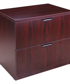Boss 31" W 2 Drawer File Cabinet, Mahogany, Letter/Legal
