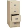 Fireking 17-3/4" W 4 Drawer File Cabinet, Parchment, Legal/Letter