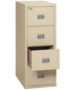 Fireking 17-3/4" W 4 Drawer File Cabinet, Parchment, Legal/Letter
