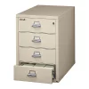 Fireking 25-5/16" W 4 Drawer Card Check Note File Cabinet, Black