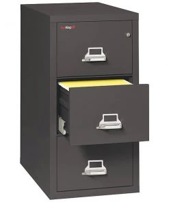 Fireking 17-3/4" W 3 Drawer File Cabinet, Black, Letter