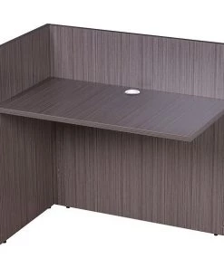 Boss Reception Desk, 42" W, Driftwood Base, Driftwood Frame, Laminate Frame, Laminate Base, Driftwood