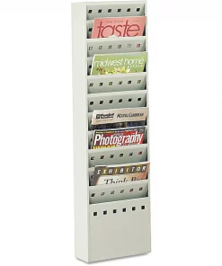 Safco Steel Magazine Rack, 11 Compartments,