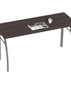 Linea Italia. Trento Line Rectangular Desk, 59-1/8w x 23-5/8d x 29-1/2h, Mocha/Gray