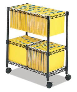 Safco 25-3/4" W Rolling File Cart, Black