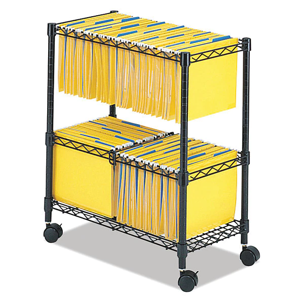 Safco 25-3/4" W Rolling File Cart, Black