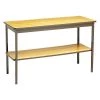 Barricks. Rectangle Utility Table, 48" X 18" X 30", Oak/Brown Top, Woodgrain Laminate