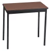 Barricks. Rectangle Utility Table, 30" X 18" X 30", Walnut/Black Top, Woodgrain Laminate