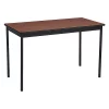Barricks. Rectangle Utility Table, 48" X 24" X 30", Walnut/Black Top, Woodgrain Laminate
