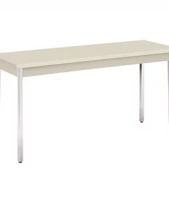 Hon Rectangle Utility Table, 60" X 20" X 29", Light Gray Top, High-Pressure Laminate