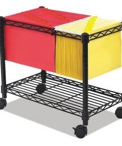 Safco 14" W Wire Mobile File, Metallic Gray