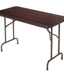 Alera Rectangle Folding Table, 48" W, 23.78" L, 29" H, Mahogany Top, Melamine