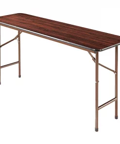 Alera Rectangle Folding Table, 59.78" W, 17.75" L, 29.13" H, Mahogany Top, Laminate