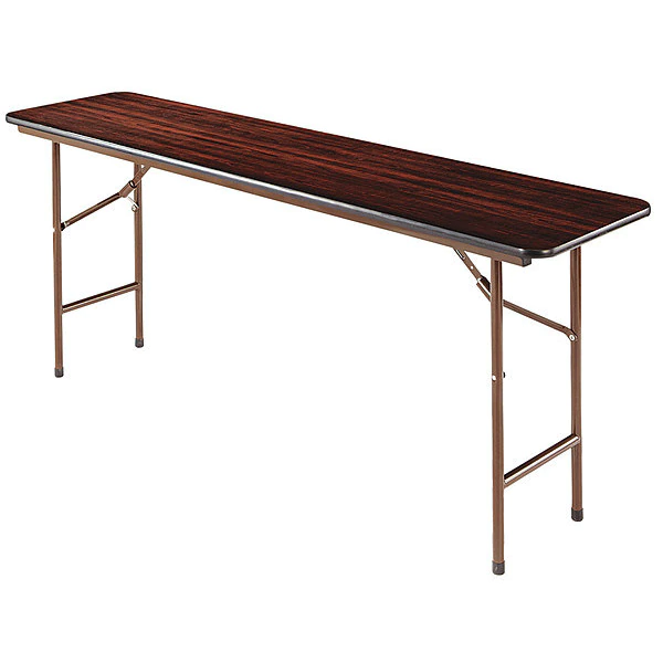 Alera Rectangle Folding Table, 71.78" W, 17.75" L, 29.13" H, Mahogany Top, Laminate