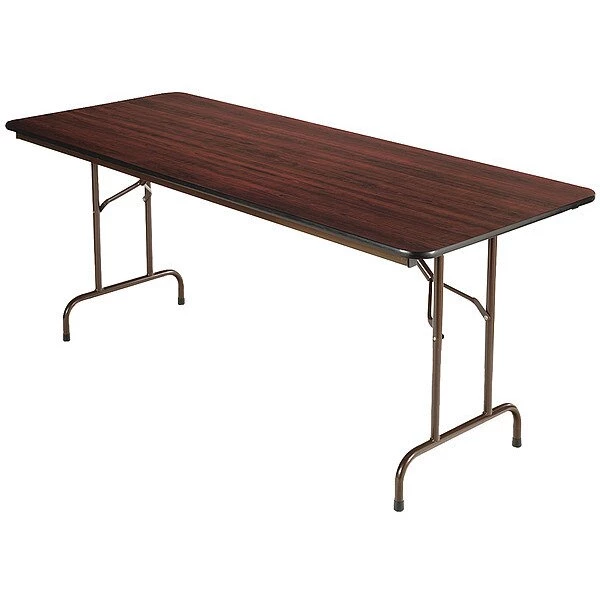 Alera Rectangle Folding Table, 71.78" W, 29.78" L, 29.13" H, Mahogany Top, Laminate