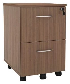 Alera 15.38" W 2 Drawer File Pedestal, Modern Walnut, Legal/Letter