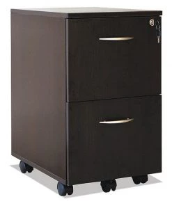 Alera 15.38" W 2 Drawer File Pedestal, Espresso, Legal/Letter