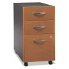Bush 3 Drawer Series C 3 Drawer Mobile Pedestal (Assem, Natural Cherry/Graphite Gray