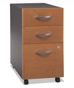 Bush 3 Drawer Series C 3 Drawer Mobile Pedestal (Assem, Natural Cherry/Graphite Gray