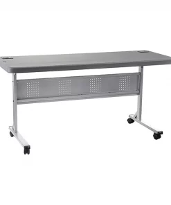 National Public Seating Rectangle Training Table, Flip-N-Store, Charcoal, 24" X 60" X 29.5", Charcoal