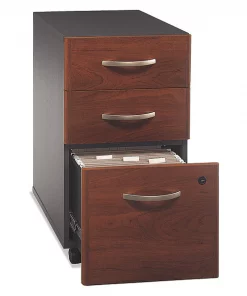 Bush 15-3/4" W 3 Drawer File Cabinet, Hansen Cherry, A4/Legal/Letter
