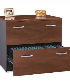 Bush 35-3/4" W 2 Drawer File Cabinet, Hansen Cherry, A4/Legal/Letter