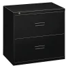 Hon 36" W 2 Drawer File Cabinet, Black, A4/Legal/Letter