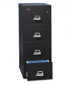 Fireking 20-13/16" W 4 Drawer File Cabinet, Black, Legal