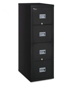 Fireking 17-3/4" W 4 Drawer File Cabinet, Black, Legal/Letter