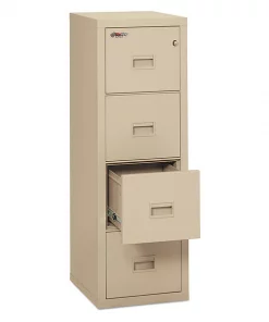Fireking 17-3/4" W 4 Drawer File Cabinet, Parchment, Legal/Letter