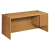 Hon Pedestal Desk, 66" W, 29.5" H, Harvest, Woodgrain Laminate