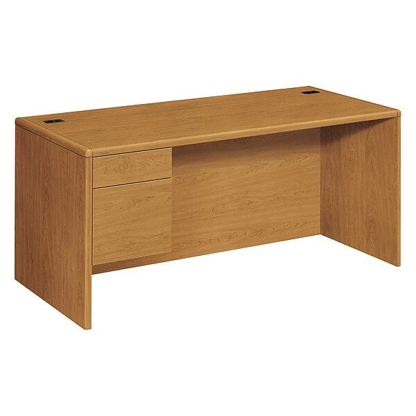 Hon Pedestal Desk, 66" W, 29.5" H, Harvest, Woodgrain Laminate