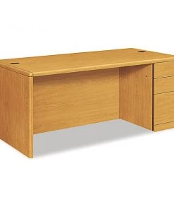Hon Pedestal Desk, 72" W, 29.5" H, Harvest, Woodgrain Laminate