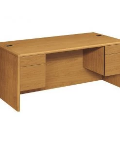 Hon Pedestal Desk, 72" W, 29.5" H, Harvest, Woodgrain Laminate