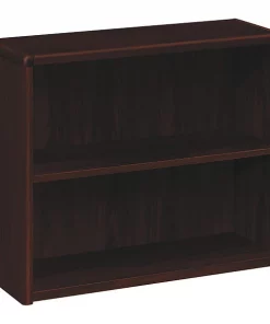 Hon Wood Bookcase, Two Shelf, 36w x 13 1/8d x 29 5/8h, Mahogany