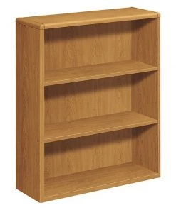 Hon Wood Bookcase, Three Shelf, 36w x 13 1/8d x 43 3/8h, Harvest