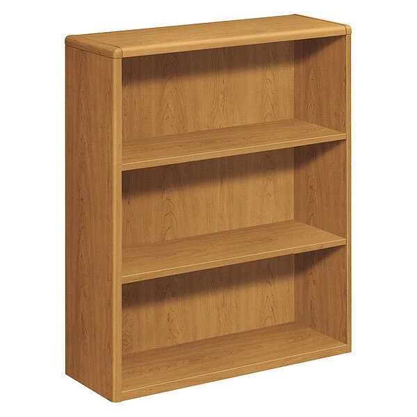 Hon Wood Bookcase, Three Shelf, 36w x 13 1/8d x 43 3/8h, Harvest