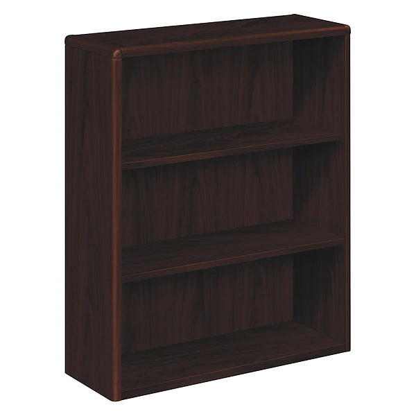 Hon Wood Bookcase, Three Shelf, 36w x 13 1/8d x 43 3/8h, Mahogany