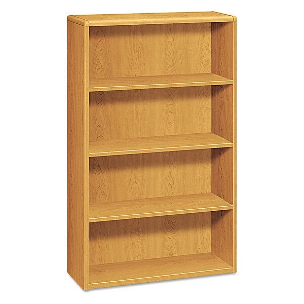Hon Wood Bookcase, Four Shelf, 36w x 13 1/8d x 57 1/8h, Harvest