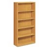 Hon Wood Bookcase, Five Shelf, 36w x 13 1/8d x 71h, Harvest