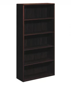 Hon Wood Bookcase, Five Shelf, 36w x 13 1/8d x 71h, Mahogany